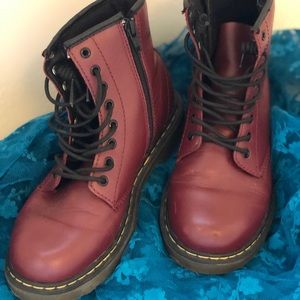 Dr Martens Burgundy Kids Ankle Boot
